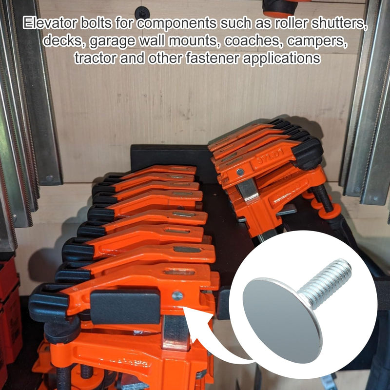 [Australia - AusPower] - 10 Pcs 014973239619 Elevator Bolts, 1/4-20 x 1 Flat Head Bolt, Zinc - Rust Resistant 