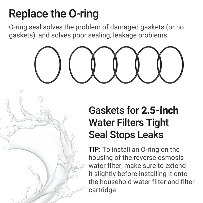 [Australia - AusPower] - 2 Water Filter Wrenches with 6 Durable Rubber O-Rings, Compatible with GE Water Systems GXWH20F, GXWH04F, GXRM10RBL, GX1S01R, Quick Installation & Removal Tool, White GE Water Filter Wrench 
