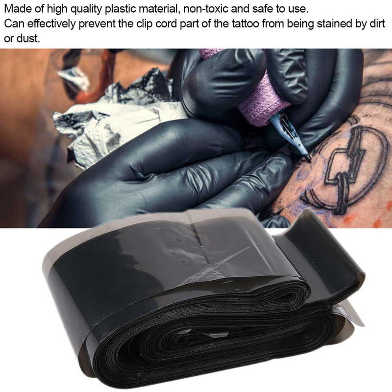 Pack of 100 Disposable Tattoo Machine Clip Cable Sleeves, Hygienic Covers for Tattoo Accessories, Black, Safe and Practical