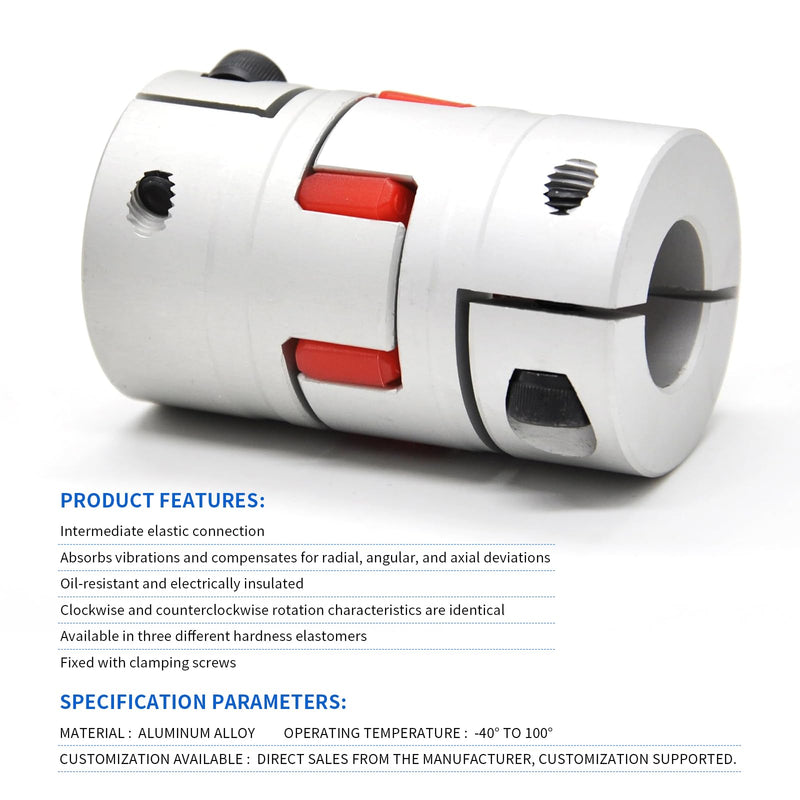[Australia - AusPower] - 15mm to 15mm Aluminum Shaft Coupling Diameter 40mm Length 66mm, Flexible Spider Coupling Plum Shape, Shaft Coupler Connector for 3D Printer CNC Machine and Servo Stepped Motor 15-15mm D40 L66 