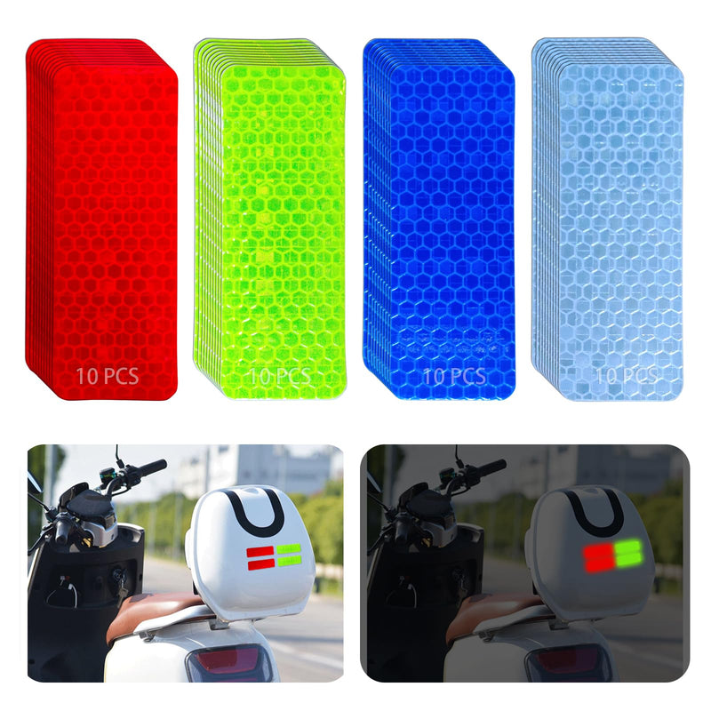 KUWSEIY 40 PCS Reflective Stickers, High Visibility Reflective Tape, Waterproof Safety Reflective Tape for Car Trailer Truck Bike Motorcycle, 1.18 x 3.15 Inch