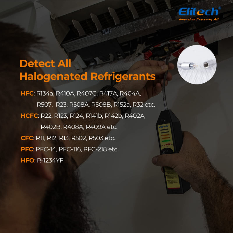 [Australia - AusPower] - Elitech Freon Leak Detector Halogen Refrigerant Gas Leak Detector HVAC Tester AC Sniffer R22 R410A R134A 1234YF, WJL-6000S WJL-6000 