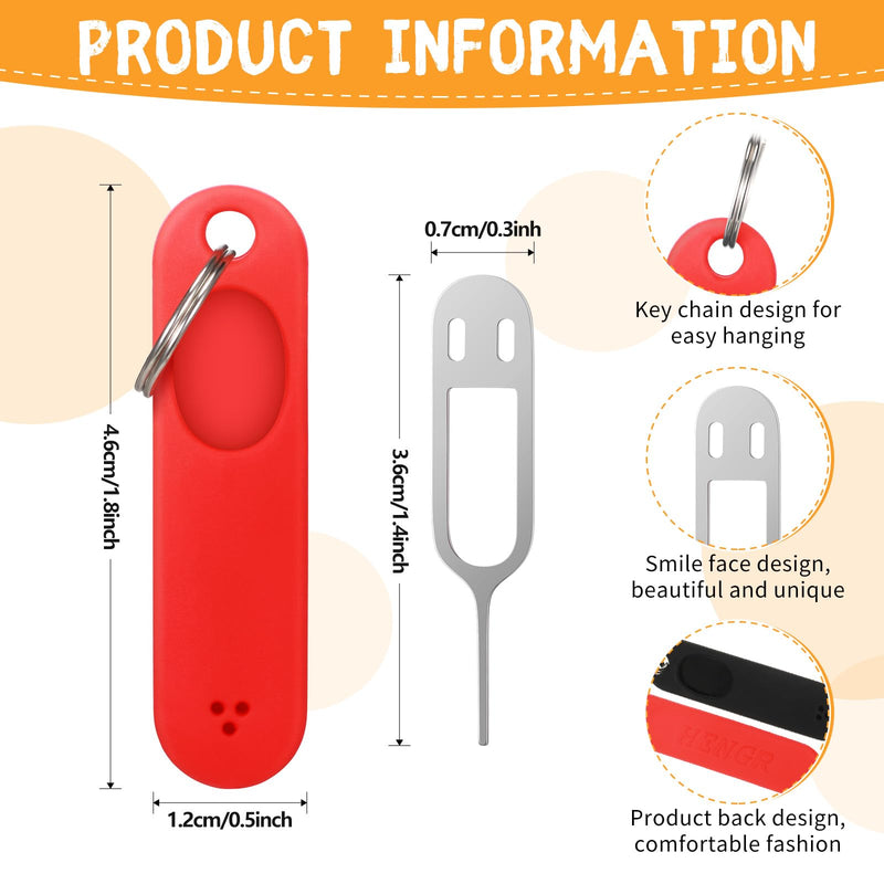 [Australia - AusPower] - Sim Card Removal Tool Phone Chip Remover Sim Card Unlock Chip Card Pin Tool Sim Card Tray Eject Pin Removal Tools Needle Opener Ejector with Detachable Keychain Charm for Smart Phone, 4 Pieces 