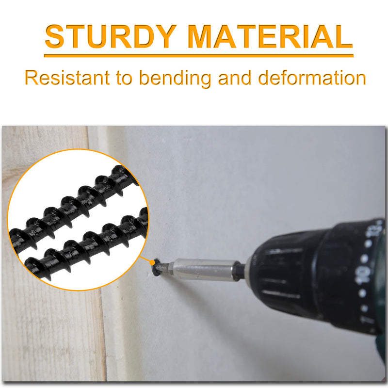 [Australia - AusPower] - KURUI Drywall Screws Assortment Kit, 6 Black Wood Screws for Drywall,165pcs Coarse Thread Sheetrock Screws Set, Phillips Drive Self Tapping Dry Wall Screws 4 Sizes 1",1-1/4",1-5/8",2" 165 