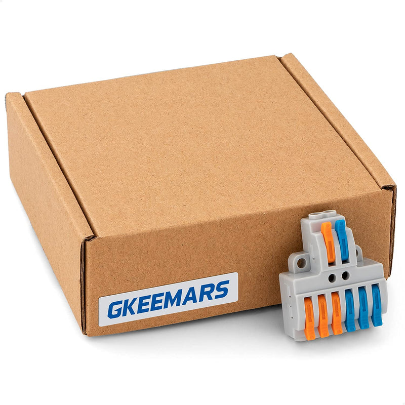 [Australia - AusPower] - GKEEMARS 10 Pcs Lever Wire Connectors, Quick Wiring Cable Connector Push-in Conductor Terminal Block (2 in 6 Out) 2 in 6 out 