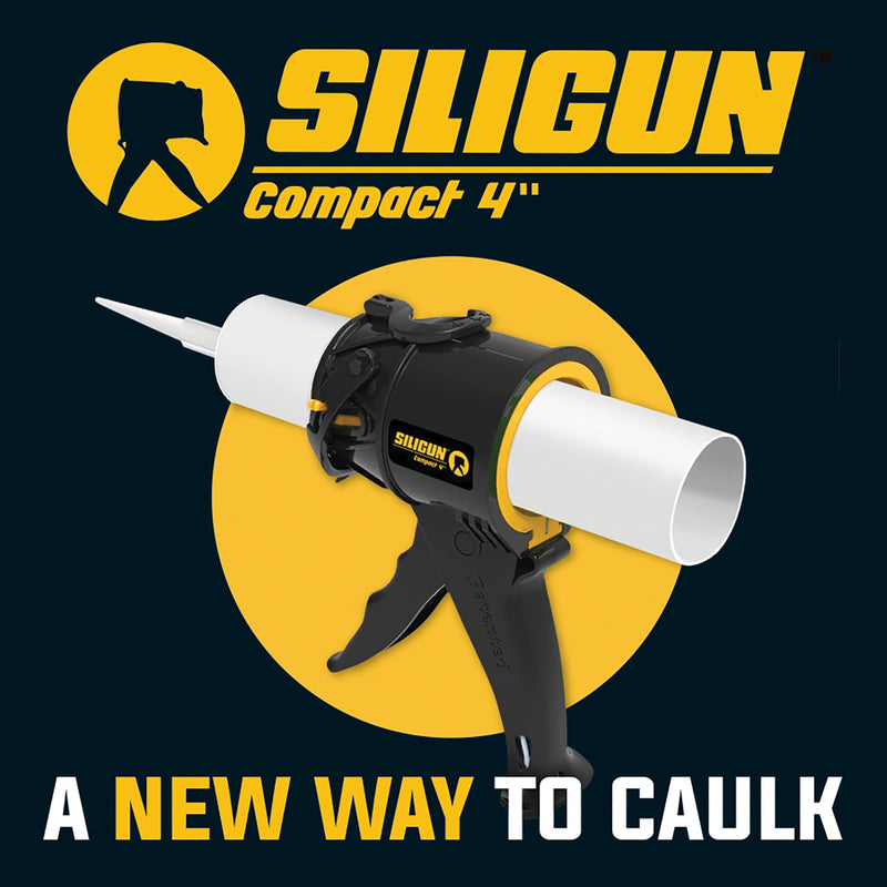 [Australia - AusPower] - SILIGUN Compact Caulking Gun with Caulking Tools and Caulk Nozzle - No Drip Caulk Gun - Patented Design - Lightweight ABS Frame - Works with All 10 oz Tubes 