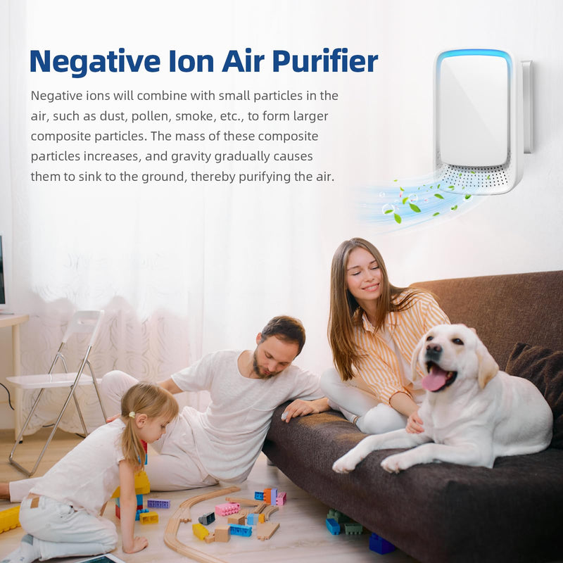 2026 New Plug in Air Purifiers Air Ionizers for Dust Mites, Odor Eliminator for Home with Negative Ion Generator, Quiet Portable Air Freshener Plug In for Bedroom,Office,Kitchen,Smoke,Dust (8) 8