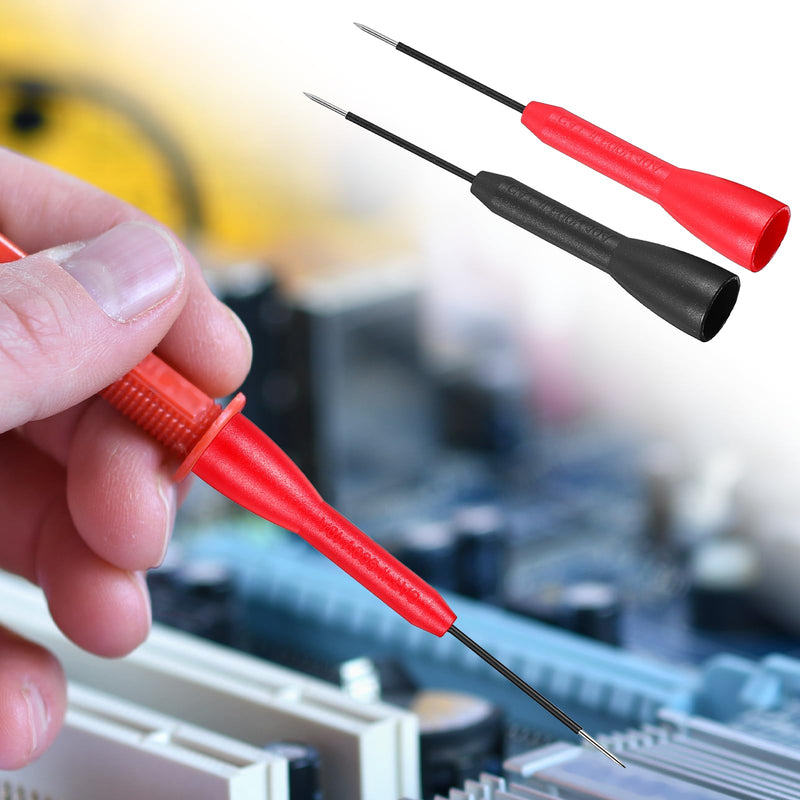 [Australia - AusPower] - 4 Pack 2mm Extended Needle Test Probes 600V/10A Non-Destructive Multimeter Test Probe for Leads Piercing Needles Multimeter Probes for Fluke Meter TestLead 