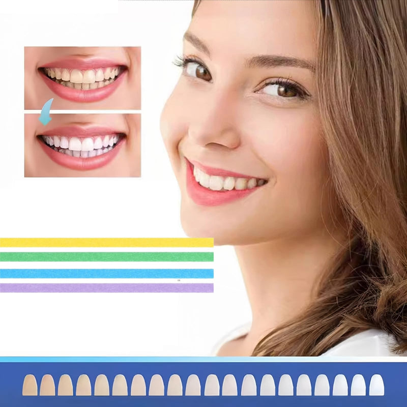 60 Pieces Teeth Sandpaper Tooth Polishing Strips for Spaces, Removal of Teeth Discolouration, Polishing Strips for Interdental Spaces, Cleaning and Polishing Tool for Interdental Spaces