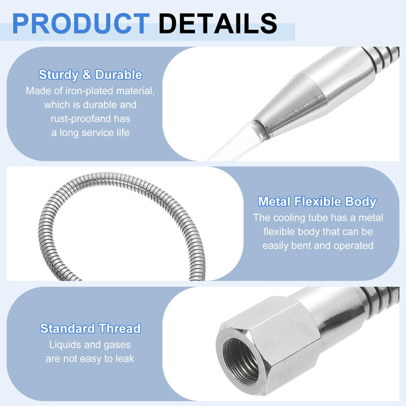[Australia - AusPower] - uxcell Mist Coolant Lubrication Spray System, 500mm G1/4" Thread Metal Flexible Water Oil Cooling Tube with Round Head Nozzle for Cooling Machine CNC Lathe Milling Drill 500mm G1/4" 