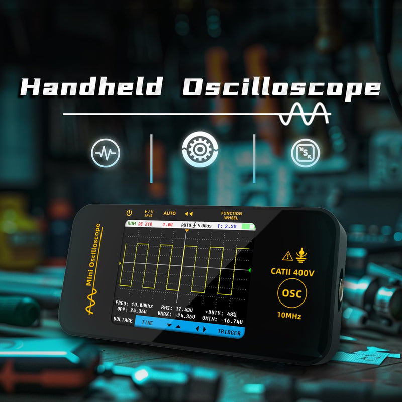 [Australia - AusPower] - BSIDE Handheld Digital Oscilloscope 3.2” TFT LCD Scope Tester, 10MHz Bandwidth with 48MSa/s Sampling Rate, Potable Automotive Oscilloscope with Auto/Nomal/Single Trigger for Audio Amplifier Hobbyist OT3 