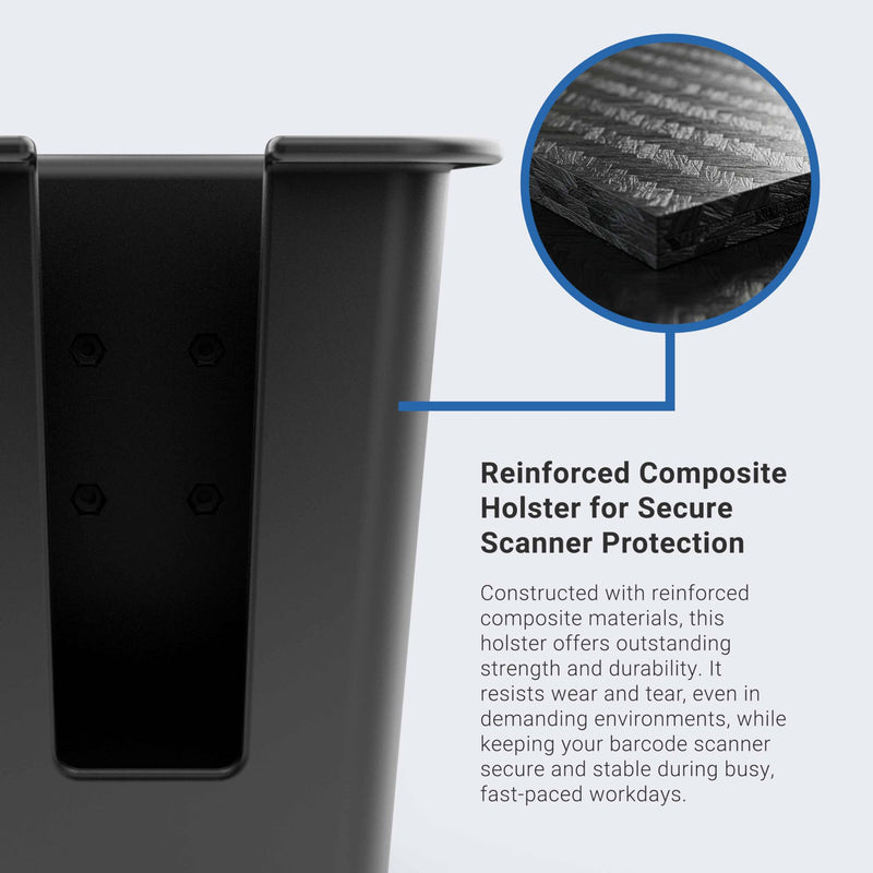 [Australia - AusPower] - ARKON Mounts Large Barcode Scanner Holder | Fits Large Barcode Scanners | 4-Hole AMPs Mount | Heavy Duty Design for Fulfillment Centers and Warehouses | Compatible Zebra Scanner Holster 