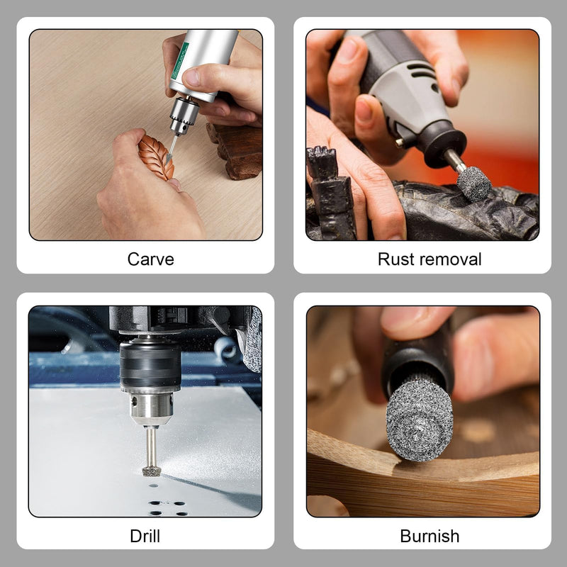 [Australia - AusPower] - 20 Piece Diamond Cutter Set for Stone Engraving, Polishing and Accessory Set, 1/8 Inch Shank Diamond Cutter, Rotary Tool Kit for Engraving, Grinding, Glass, Ceramic, Stone Processing 