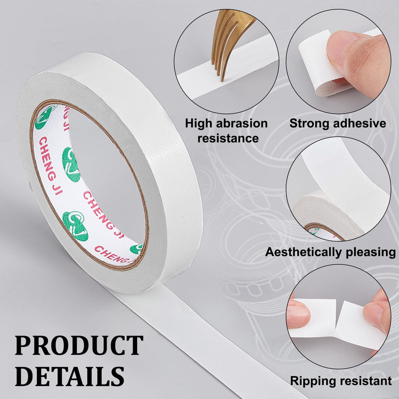 GORGECRAFT 22 Yards x 3/4 Inch Bookbinding Repair Tape White Fabric Tape Adhesive Duct Tape Safe Cloth Library Book Seam Sealing Craft Tape for Bookbinders Hinging Sofa Cord Cable Webbing Repair 3/4 Inch x 65.6ft
