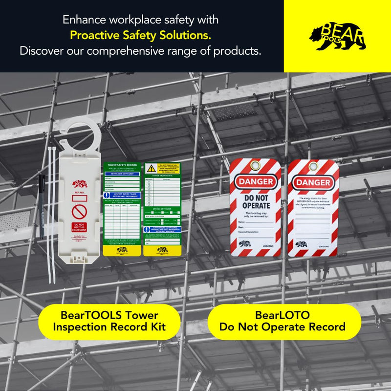 BearTOOLS Scaffold Inspection Record Kit Clear Easy Access Quality Waterproof (10 Inserts (Only)) 10-insert