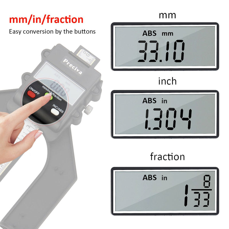 Preciva 0 - 80 mm Profile Depth Gauge Digital Depth Gauge for Woodworking and Mechanical Engineering