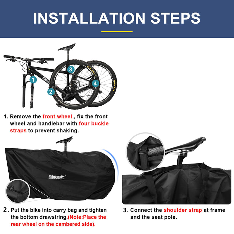 [Australia - AusPower] - Lightweight Bike Storage Bag Bike Transport Bag for 27.5inch MTB 700C Road Bike Bike Cover Black 