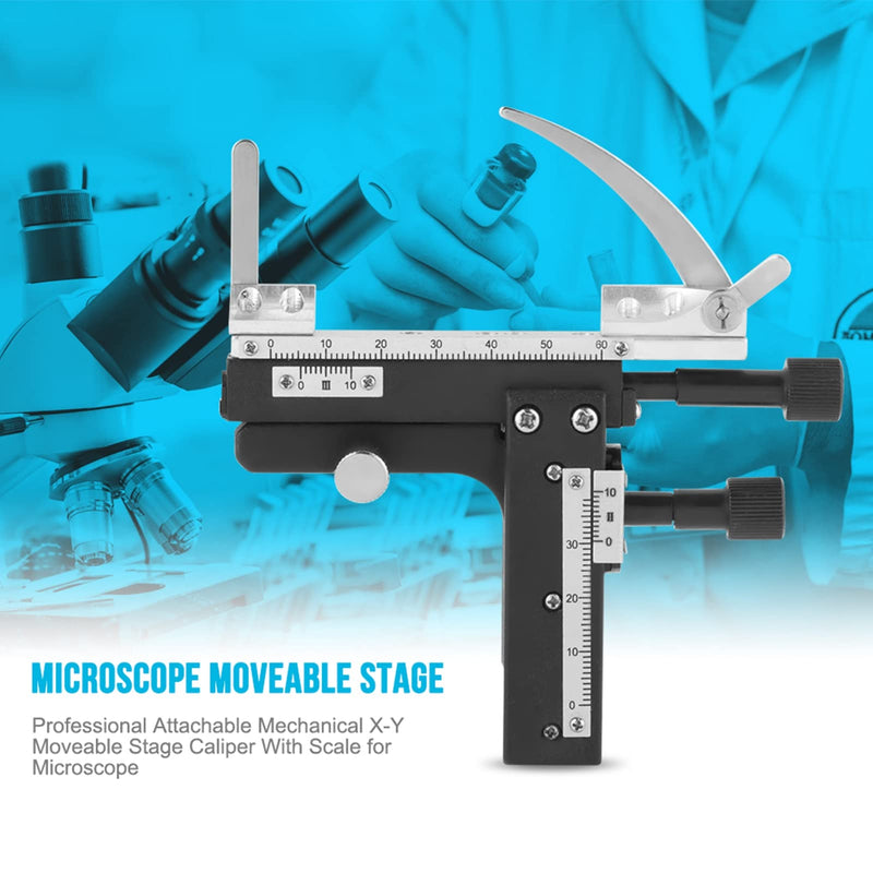 Movable Microscope Optical, Professional Mechanical Movable XY Vernier Caliper with Scale for Microscopes
