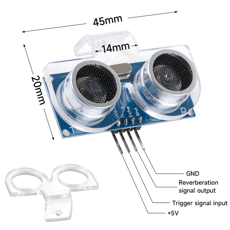 [Australia - AusPower] - 8pcs Ultrasonic Sensor Module HC-SR04 with 4pcs Mounting Bracket Distance Sensor Compatible with Arduino Kit, for Mega2560, Robot, Duemilanove (8) 8 