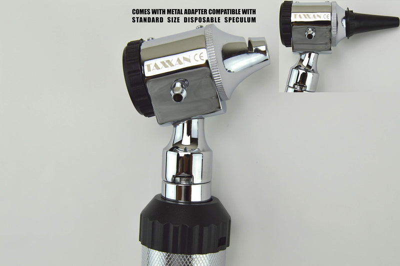 Otoscope ENT Diagnostic Set with Metal Adapter to USE Standard Disposable Speculum
