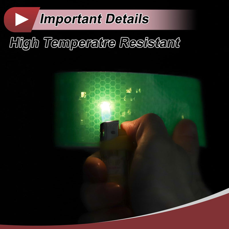 1 Pcs Safety Warning Reflective Tape Increased Visibility Reflective Strips 9.84ft x 1.97" Green PVC