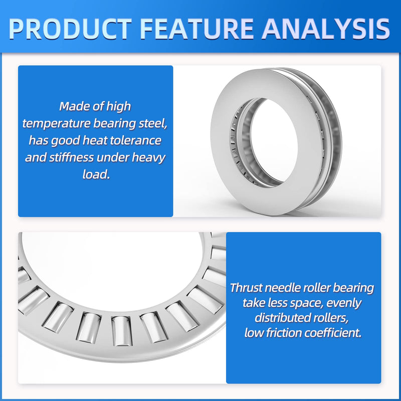 [Australia - AusPower] - 12 Sets Thrust Needle Roller Bearings with Washers, 3/4 Inch Bore 1-1/4 OD, NTA1220 2TRA Steel Industrial Bearing for Conveying Equipment, Robots, Elevators, Rolling Mills Etc. 