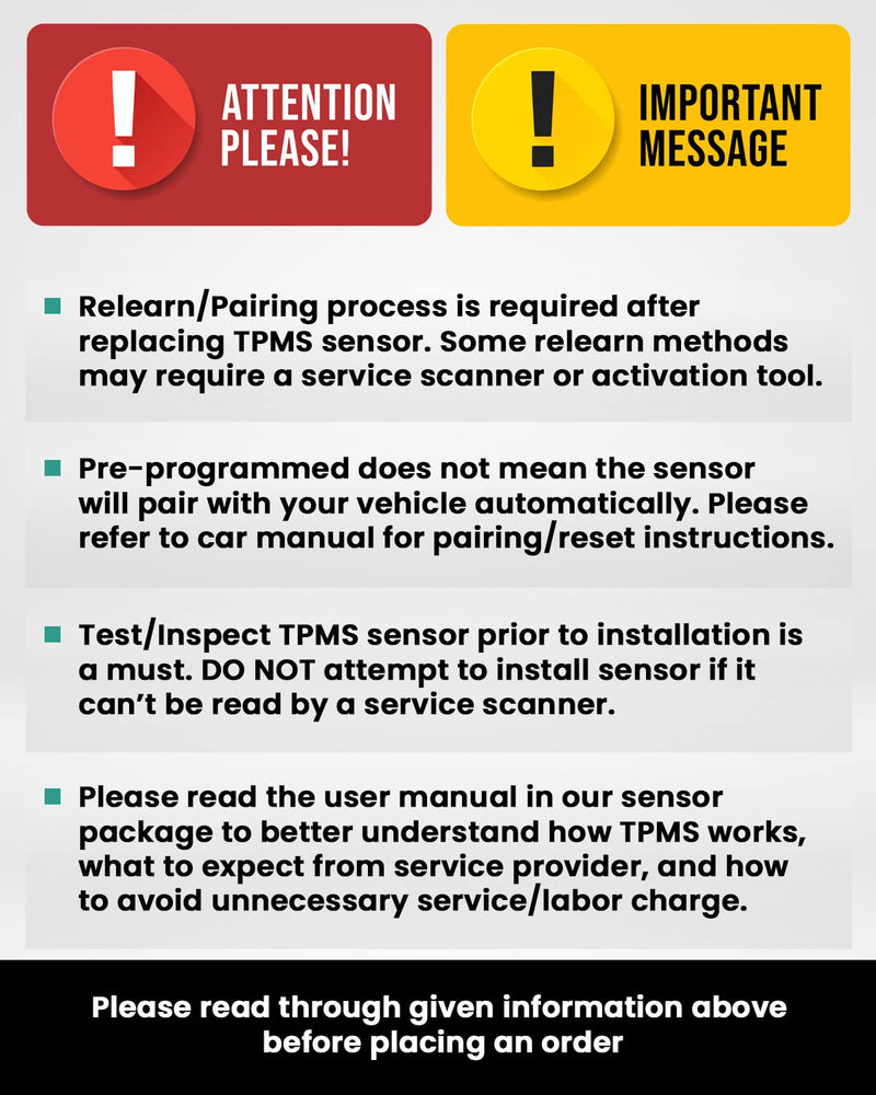 MORESENSOR Signature Series 315MHz TPMS Tire Pressure Sensor 4-Pack | Preprogrammed for Select 500+ American Brand Models | Replacement for 20925924 20922900 15268606 | Snap-in | NX-S024-SN-4