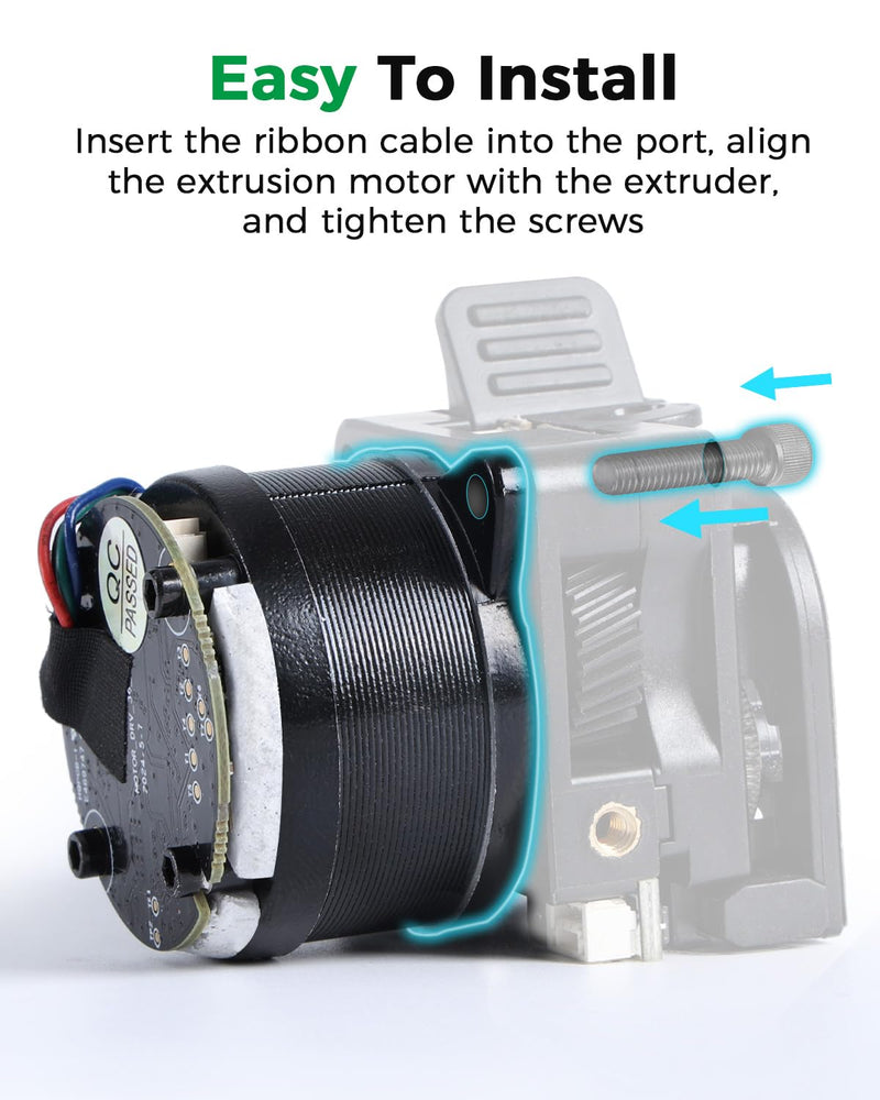 Creality Official K2 Plus Extruder Motor, K2 Circular Stepper Motor, K2 Pro E Axis Stepper Motor with 12 Teeth Round Shaft & Cable, Replacement Part for K2/K2 Pro/K2 Plus 3D Printers