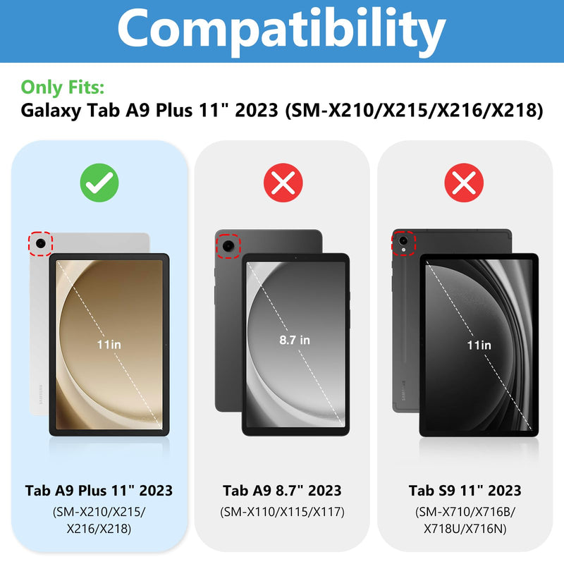 [Australia - AusPower] - 2 Pack Screen Protector for Galaxy Tab A9 Plus 11 Inch 2023, HD Tempered Glass 9H Film Guard for 11" Tab A9+ 5G Tablet (SM-X210/X216/X218) 2 