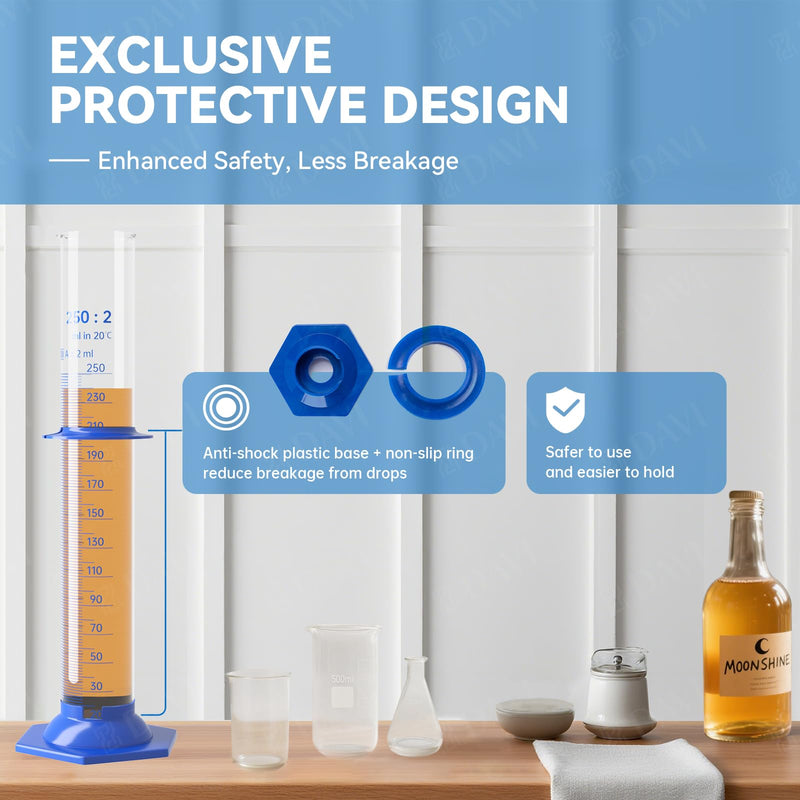 [Australia - AusPower] - Hydrometer Alcohol 0–200 Proof & Tralle with Glass Test Jar Kit, Lab-Grade Glass Dual Scale for Accurate High-Proof Spirit Testing Moonshine Whiskey Spirits Liquor Proofing Distilling 