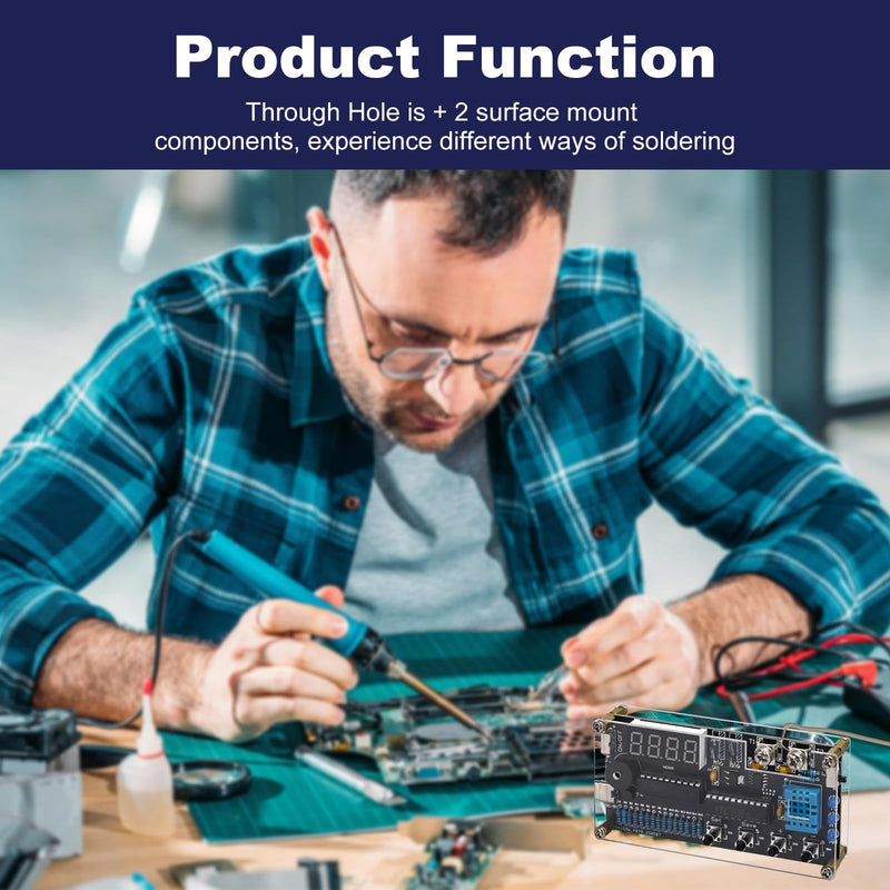 [Australia - AusPower] - Thermocouple Thermometer DIY Kit, DC 4.5-5V Digital Temperature Humidity Sensor Soldering Project with High Low Temperature Warning -58℉ to 842℉ Thermocouple Soldering Kit for Back to School Education 