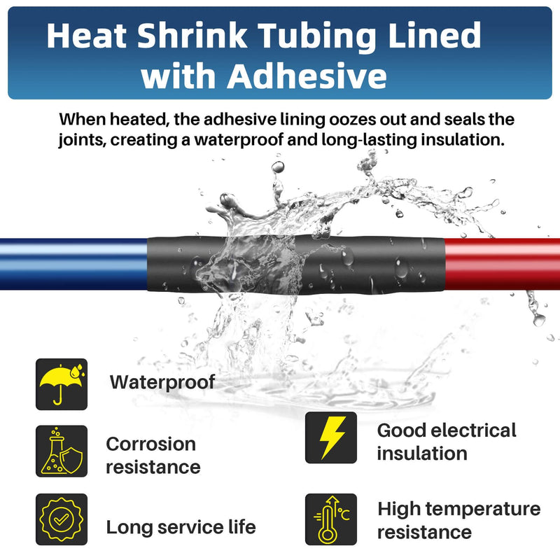 [Australia - AusPower] - Heat Shrink Tubing 1/2 Inch - 3:1 Ratio Heat Shrink Sleeves Heavy Duty Marine Grade Heat Shrink Wire Cable Tubing Electrical Shrink Wrap Tubing Adhesive 10ft. 