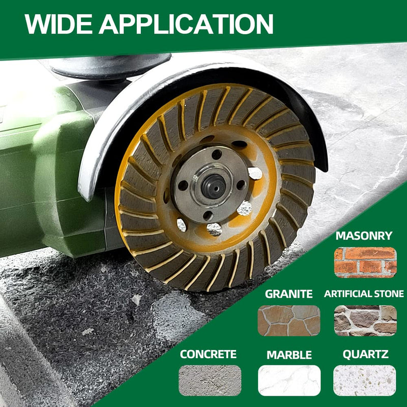 [Australia - AusPower] - Diamond Grinding Cup Wheel - 4.5"/115mm Turbo Row Angle Grinder Cup Wheel for Cutting,Grinding,Smoothing,Shaping Concrete,Marble,Granite,Masonry,Brick 7/8"-5/8" Arbor 4.5" Turbo 