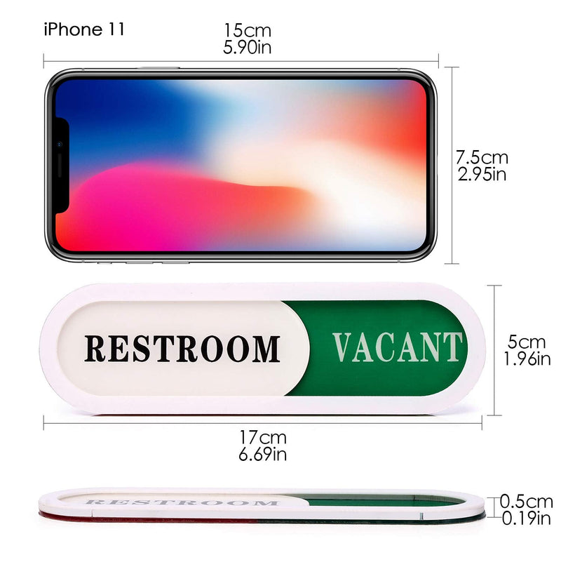 [Australia - AusPower] - Vacant Occupied Sign for Home Office Hotles Hospital Restroom,Slider Door sign (Tells Whether Room Vacant or Occupied), 6.69'' x 1.96'' White 