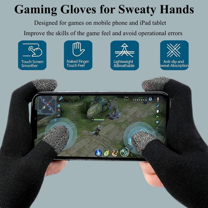 [Australia - AusPower] - Gloves, Ultra-Thin Mobile Gaming Gloves，Anti-Sweat Mobile Finger Sleeve Breathable for High-Ranking Players Mobile Game Streamer 