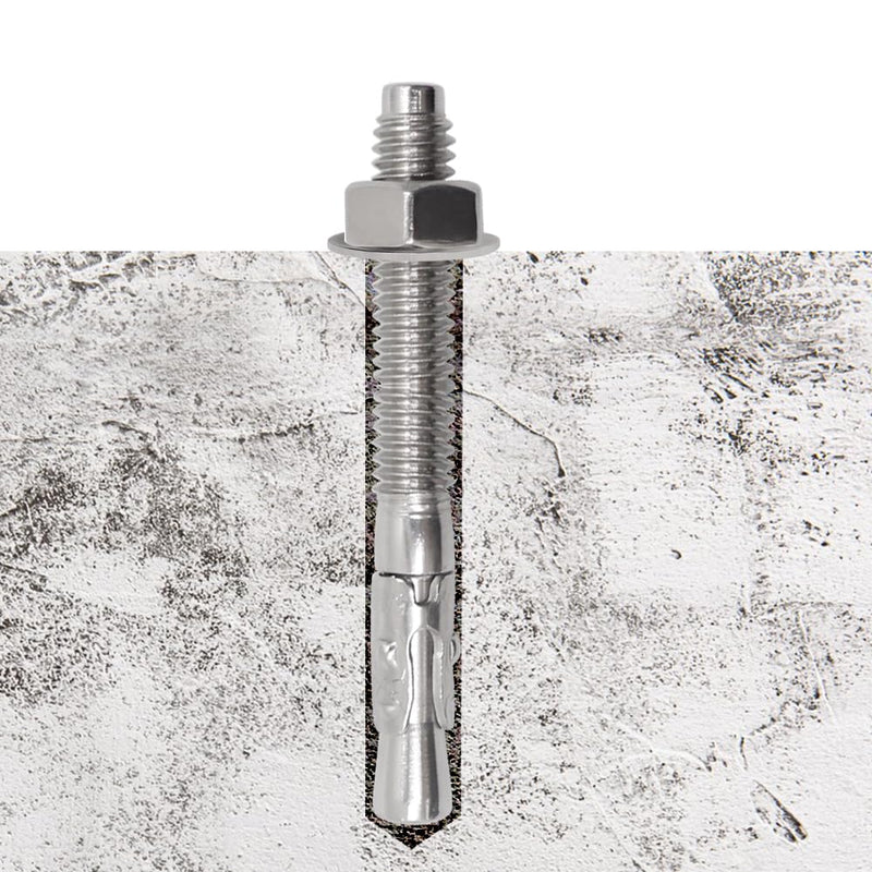 [Australia - AusPower] - 3/8"x3" Wedge Anchor for Concrete and Cement, Stainless Steel Screw Bolt Expansion Fastener for Industrial, Heavy Duty Wall Anchor, 8 pcs 3/8"x3" 