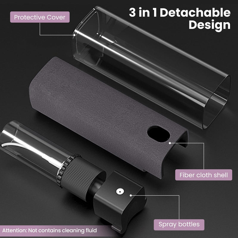 [Australia - AusPower] - 2 Pcs Screen Cleaner Kit, 3-in-1 Touchscreen Mist Cleaner Spray Bottle Tool & Microfiber Cloth for Phone/Laptop/Tablet/TV/Monitor/Car Screens(Pink+Grey) 2 Pcs-Pink+Grey 