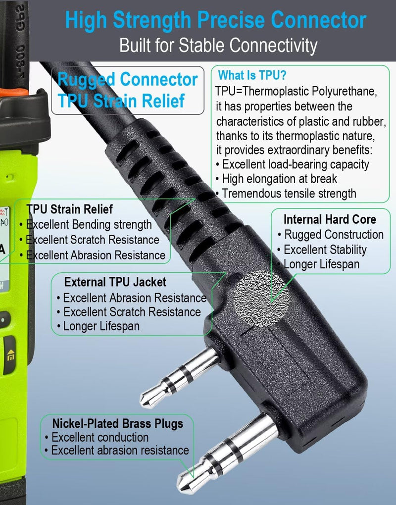 [Australia - AusPower] - commountain Speaker Mic for Kenwood Radios NX-1200 NX-1300 NX-P1300 NX-P1300NUK NX-P1302AUK NX-210 TH-D74A TK-2170 TK-2312 TK-3170 TK-3312 TK-3360 TK-3402 KMC-45D KMC-21, 2 Pin Shoulder Microphone 