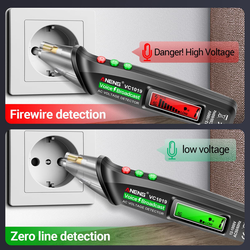 [Australia - AusPower] - ANENG Multimeter Tester,Non Contact Voltage Tester,Amp Ohm Volt Meter,Voice Broadcast Voltage Tester Pen,Measures Current, AC/DC Voltage,Capacitance, Resistance, Continuity Diodes Electrical Tools 
