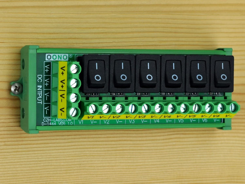 Screw Mount 6 Channel Rocker Switch DC Power Distribution Strip Module Rocker Switch, Screw Mount