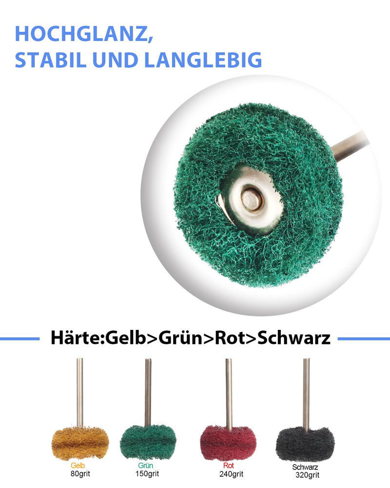 140 Pieces Multifunctional Wool Felt Polishing Bits for Dremel with Dremel Grinding Attachments, Wool Felt Polishing Wheel, Polishing Attachment, Cordless Screwdriver, for Metal, Bike, Wheel Hub, Includes Storage Box