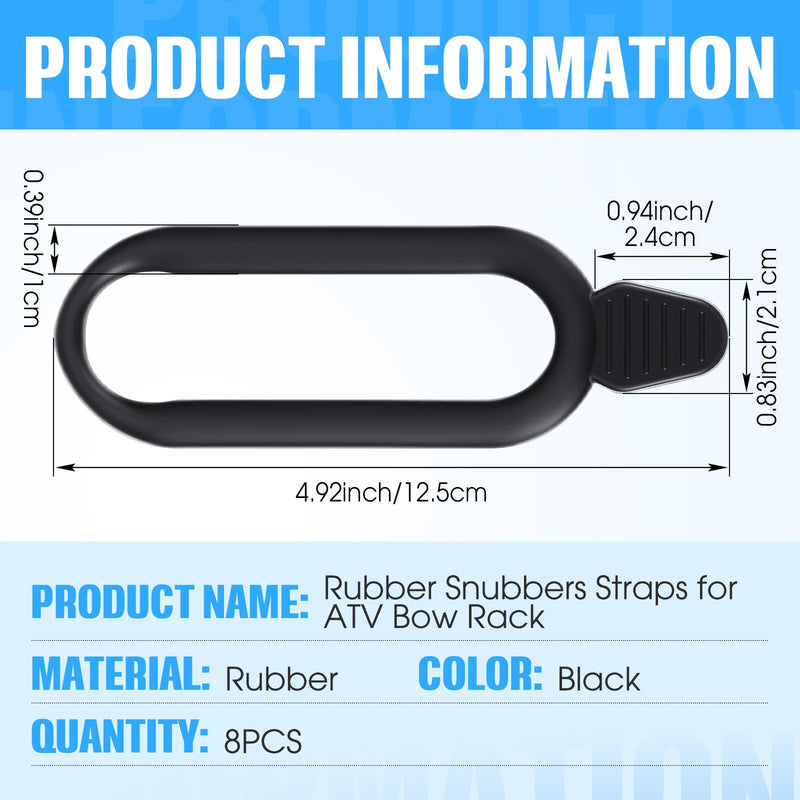 [Australia - AusPower] - 8 Pcs Rubber Snubbers Straps for ATV Gun & Bow Rack Gun Holders Snubbers for ATV Replacement Straps Bow Tool Snubbers Straps for Bow Tool Replace 