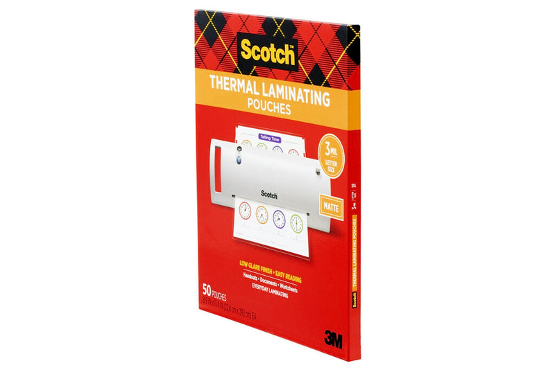 [Australia - AusPower] - Scotch Matte Thermal Laminating Pouches, Ultra Clear with Matte Finish, Letter Size 8.9 in x 11.4 in, 50-Pack 