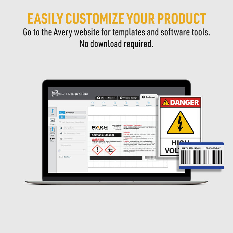 [Australia - AusPower] - Avery UltraDuty Printable Plastic Hang Tags, 5.5" x 2.83", White Blank Tags, 50lb Pull-Strength, 60ct (62400) 
