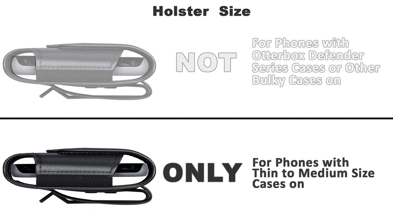 [Australia - AusPower] - De-Bin Holster for Galaxy S24, iPhone 15, 15 Pro, 14, 13, 12, 11, X, Xs, 10 Cell Phone Belt Holder Case with Belt Clip Pouch Magnetic Cover, Fits Cellphone with Otterbox Commuter Case on, Black 