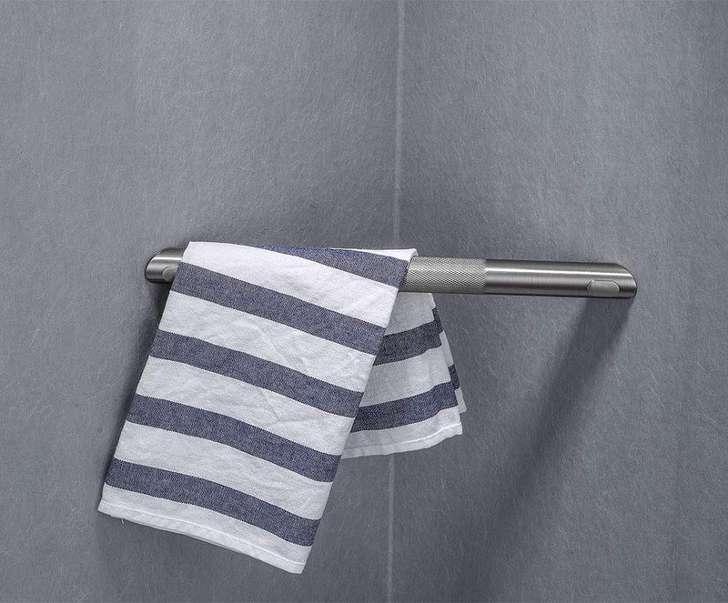 Shower Foot Rest Bar,Corner Foot Rest for Shaving Legs,Wall Mounted Shower Foot Ledge,Antislip Knurled Brass Bar Bathroom Step,Brushed Nickel Brushed Nickel