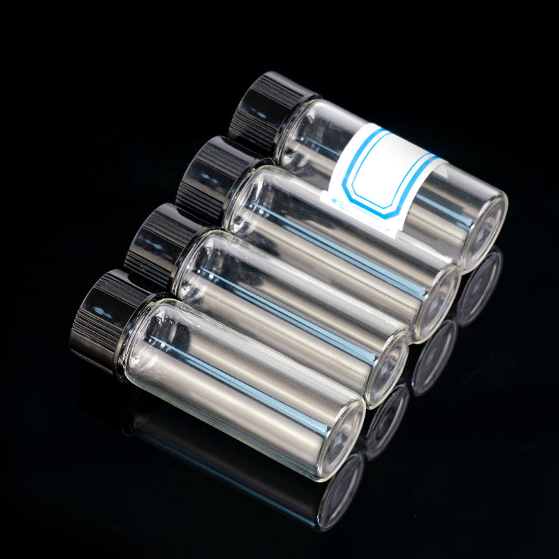 [Australia - AusPower] - 10PCS 4ml Clear Glass Vials with Screw Caps and PE pad, 1 Dram Small Lab Sample Vials with Lids, Leak-Proof Liquid Storage Empty Vial (with Droppers and Marker Stickers) 4ml-10pcs 