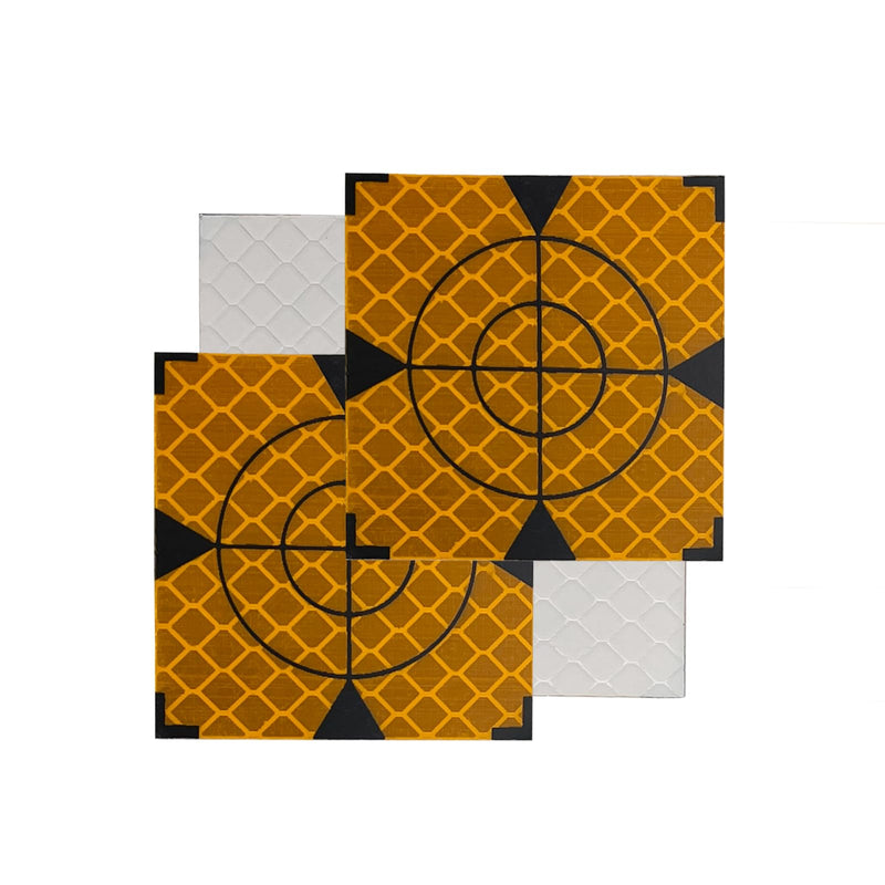 40X40MM 100PCS Reflective Sheet for Total Stations Paste Up Reflector, Survey Target Mark with Black Triangle Reflector Targets for Total Stations,Yellow 40x40mm
