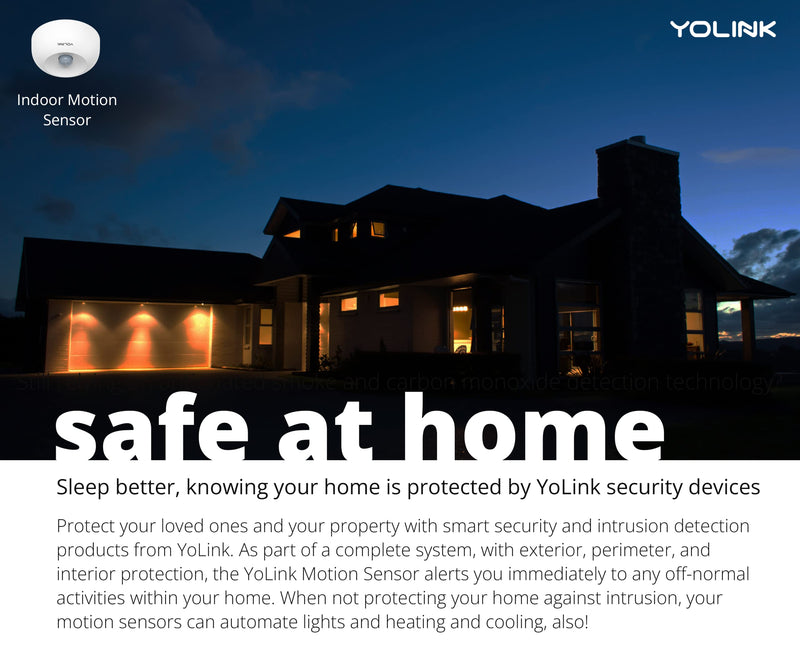 YoLink SpeakerHub & One Motion Sensor Smart Home and Security Kit – Audio Hub Plays Tones/Sounds, Spoken Messages, LoRa-Powered ¼ Mile Range, WiFi Required Indoor IPR, 1-Pack