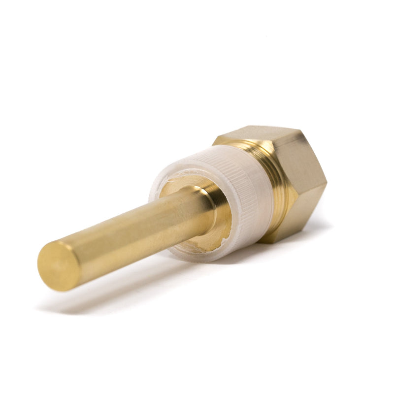 [Australia - AusPower] - PIC Gauges TW-BR04-23S2 Brass Standard Thermowell for Industrial Bimetal Thermometers, Stepped Style, 4" Stem Length, 1/2" NPT x 3/4" NPT, 0.260" Bore Diameter 